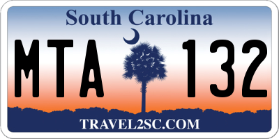 SC license plate MTA132