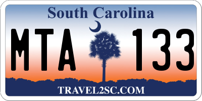 SC license plate MTA133