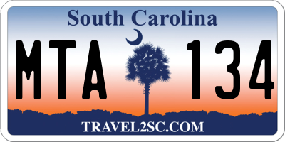 SC license plate MTA134