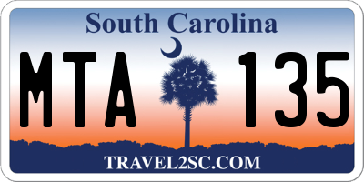 SC license plate MTA135