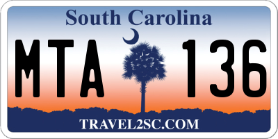SC license plate MTA136