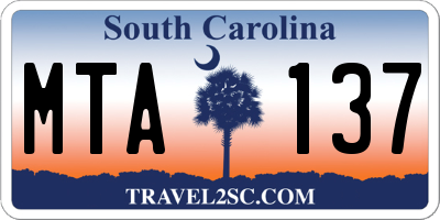 SC license plate MTA137