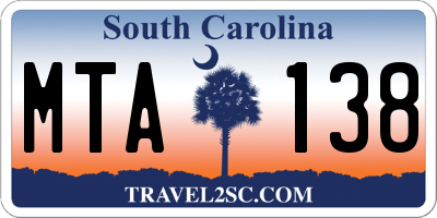 SC license plate MTA138