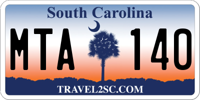 SC license plate MTA140