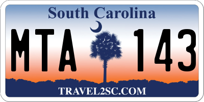 SC license plate MTA143