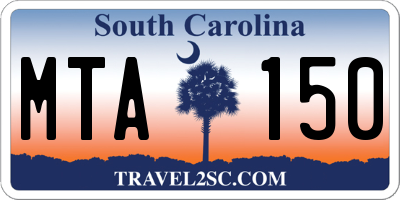 SC license plate MTA150