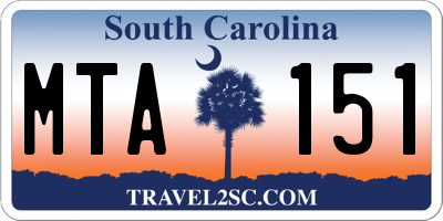 SC license plate MTA151