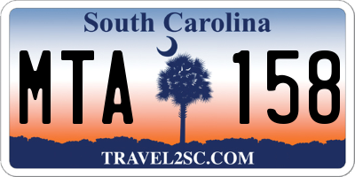 SC license plate MTA158