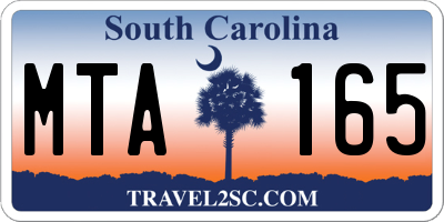 SC license plate MTA165