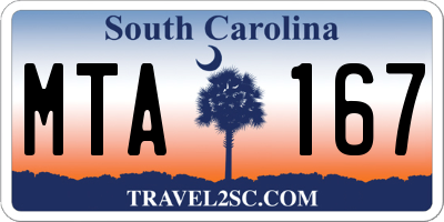SC license plate MTA167