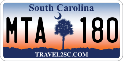 SC license plate MTA180