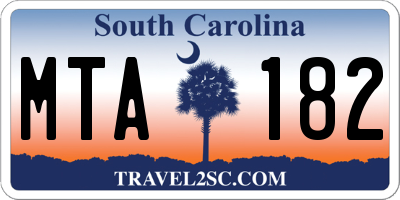 SC license plate MTA182