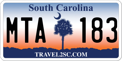 SC license plate MTA183