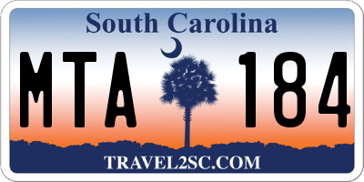 SC license plate MTA184