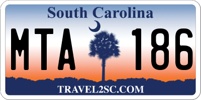 SC license plate MTA186