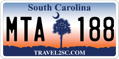 SC license plate MTA188