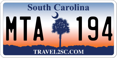 SC license plate MTA194