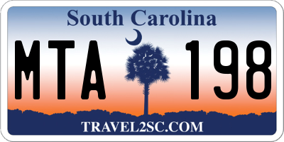 SC license plate MTA198
