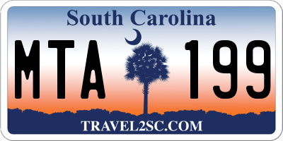 SC license plate MTA199