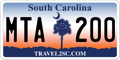 SC license plate MTA200