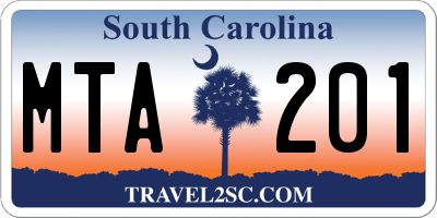 SC license plate MTA201