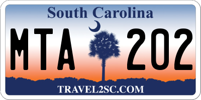 SC license plate MTA202