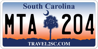 SC license plate MTA204