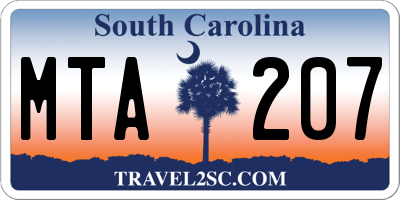 SC license plate MTA207