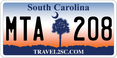 SC license plate MTA208