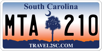 SC license plate MTA210