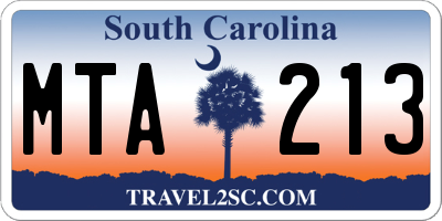 SC license plate MTA213