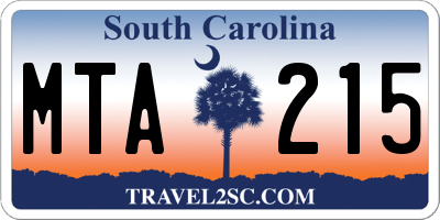 SC license plate MTA215
