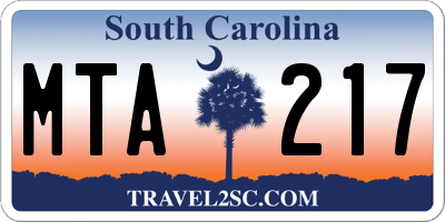 SC license plate MTA217