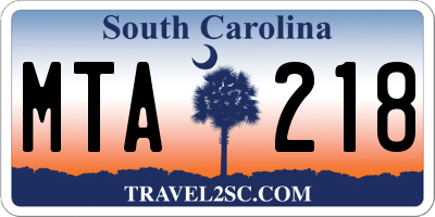SC license plate MTA218