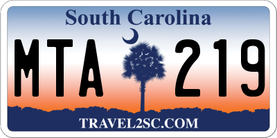 SC license plate MTA219