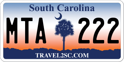 SC license plate MTA222