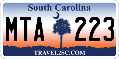 SC license plate MTA223