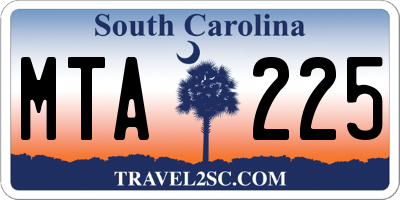 SC license plate MTA225