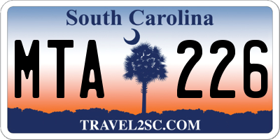 SC license plate MTA226