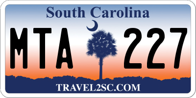 SC license plate MTA227