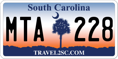 SC license plate MTA228