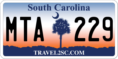 SC license plate MTA229