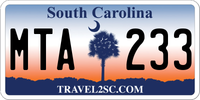 SC license plate MTA233