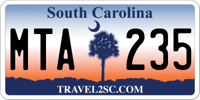 SC license plate MTA235