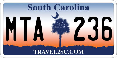 SC license plate MTA236