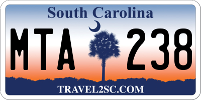SC license plate MTA238
