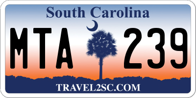 SC license plate MTA239