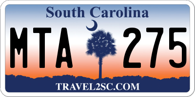 SC license plate MTA275