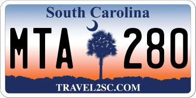 SC license plate MTA280