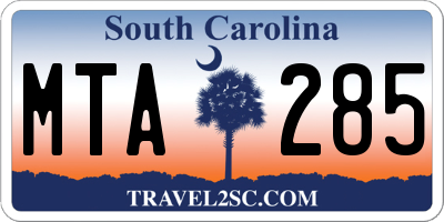 SC license plate MTA285